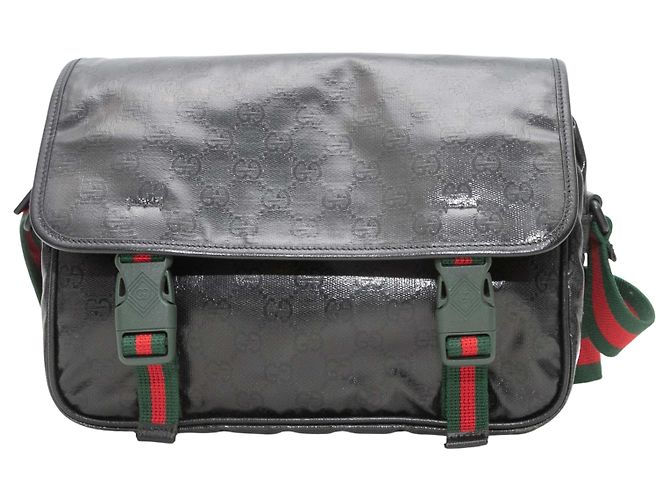 Bolsa Messenger Gucci Imprime com fivela dupla preta Preto - vista 2