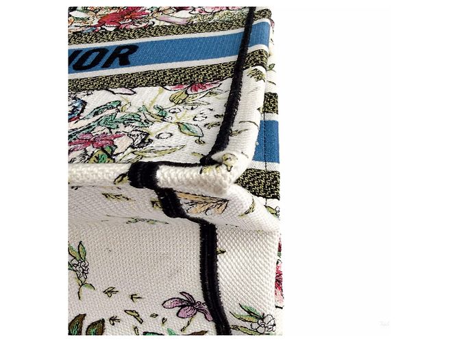 Autre Marque Book Tote Medium Canvas Bestickte Handtasche Weiß - Ansicht 11
