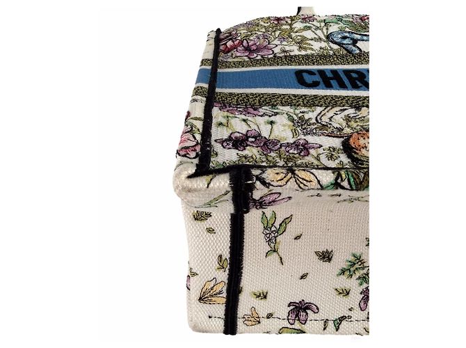 Autre Marque Book Tote Medium Canvas Bestickte Handtasche Weiß - Ansicht 12