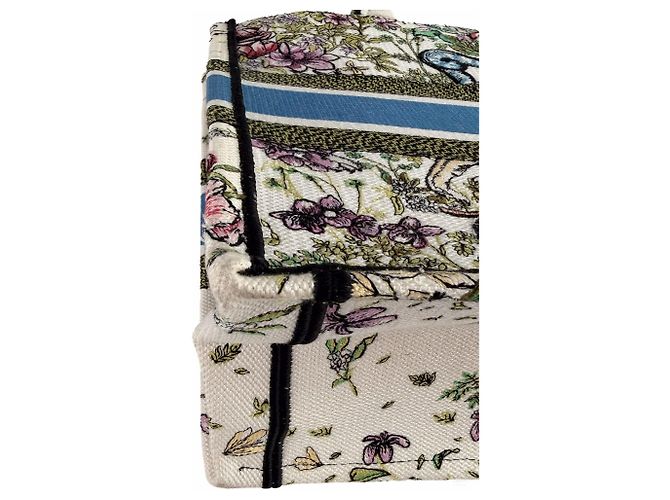 Autre Marque Book Tote Medium Canvas Bestickte Handtasche Weiß - Ansicht 9