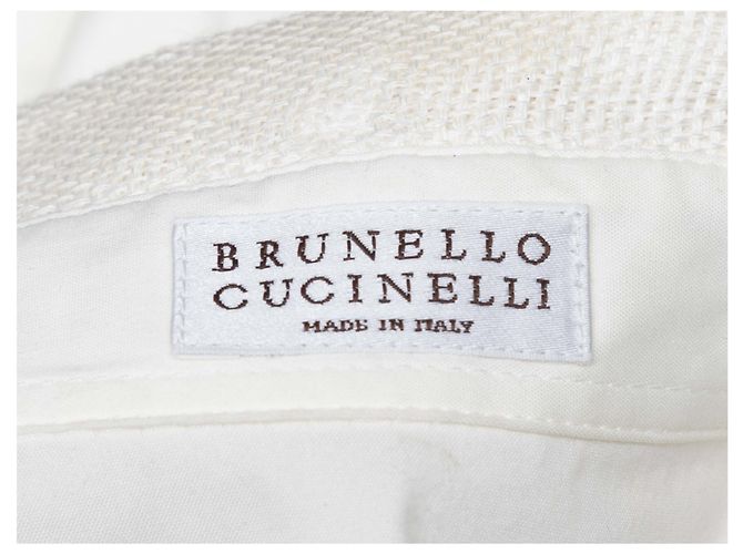 Top abotonado blanco Brunello Cucinelli con adornos Monili Talla US S - vista 5