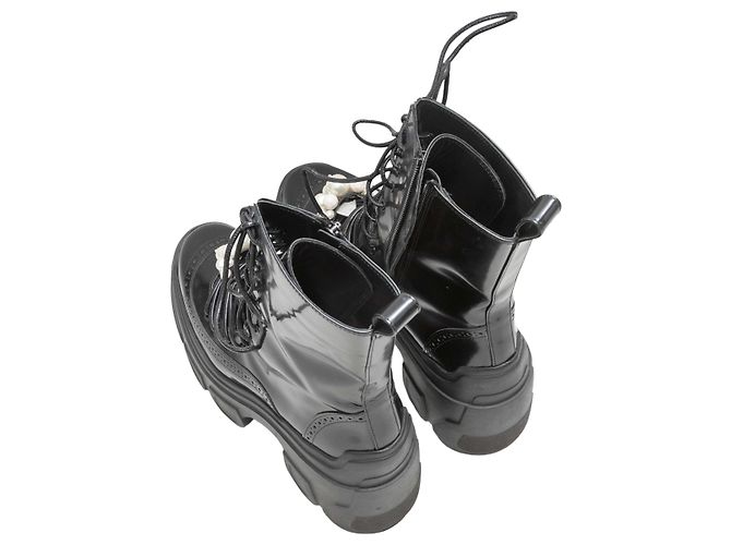 Simone Rocha Combat Boots in Schwarz mit Kunstperlen-Verzierung Größe 40 - Ansicht 3