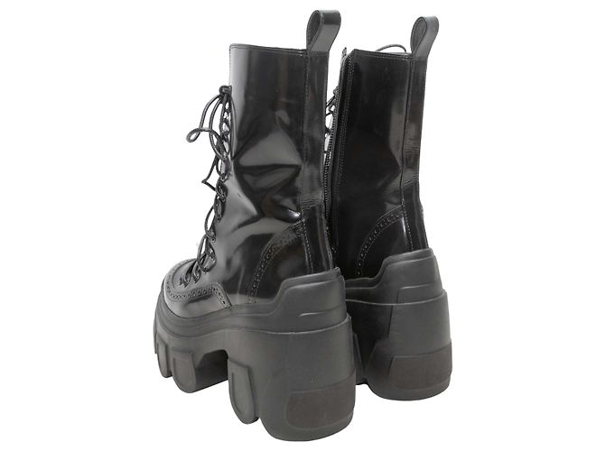 Simone Rocha Combat Boots in Schwarz mit Kunstperlen-Verzierung Größe 40 - Ansicht 4