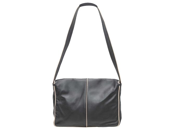 Loewe Leder-Klapptasche Black & Cream Schwarz - Ansicht 3