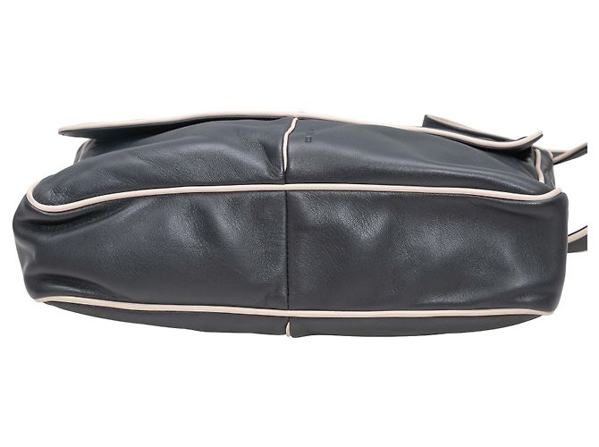 Loewe Leder-Klapptasche Black & Cream Schwarz - Ansicht 4