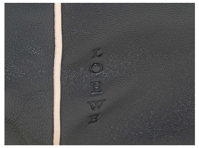 Loewe Leder-Klapptasche Black & Cream Schwarz - Ansicht 7