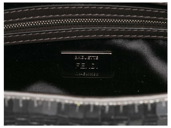 Fendi Baguette-Tasche mit Pailletten in Silber & Schwarz - Ansicht 6