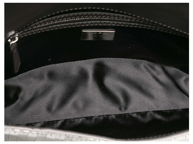 Fendi Baguette-Tasche mit Pailletten in Silber & Schwarz - Ansicht 7