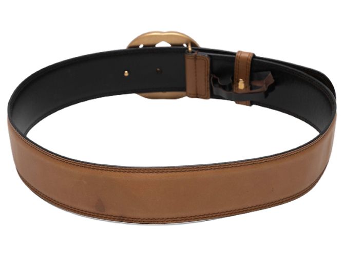 Gucci Interlocking GG Ledergürtel braun Größe US XS - Ansicht 3