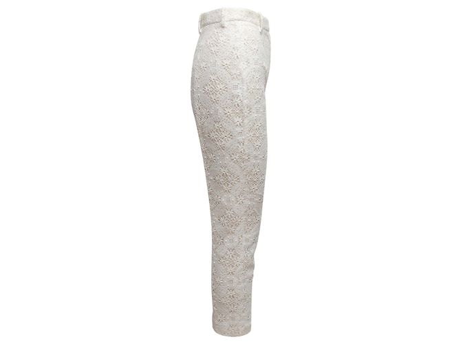 Weiße Alexander McQueen Spitzen-Skinny-Hose Größe IT 40 - Ansicht 2