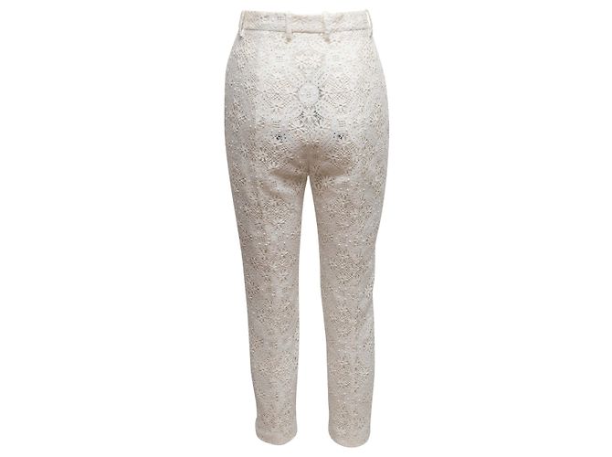 Weiße Alexander McQueen Spitzen-Skinny-Hose Größe IT 40 - Ansicht 3
