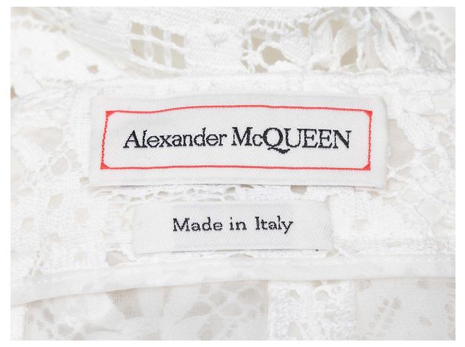 Weiße Alexander McQueen Spitzen-Skinny-Hose Größe IT 40 - Ansicht 4
