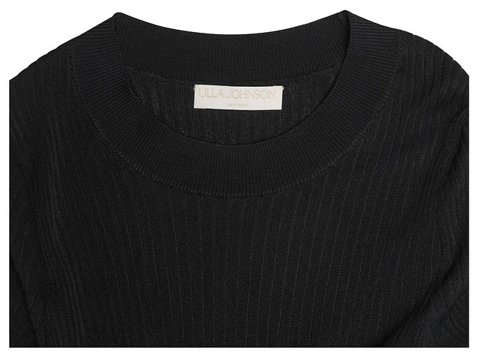 Ulla Johnson Strick-Maxikleid Schwarz & Gold Größe US S - Ansicht 5