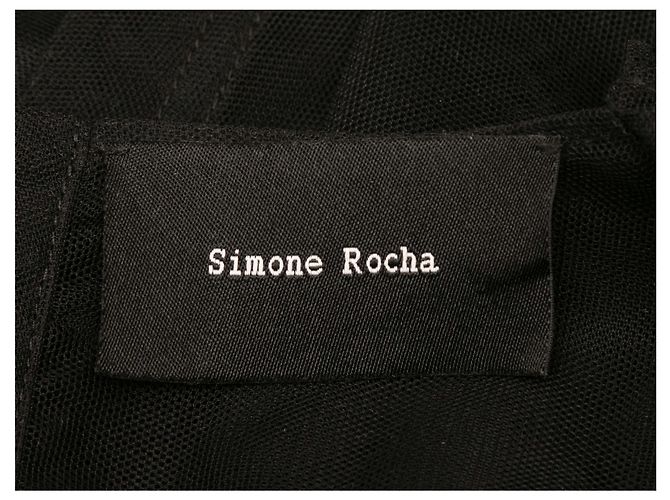 Simone Rocha Mesh-Poncho mit Spitzenbesatz Schwarz Größe UK 14 - Ansicht 4