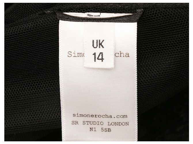 Simone Rocha Mesh-Poncho mit Spitzenbesatz Schwarz Größe UK 14 - Ansicht 5