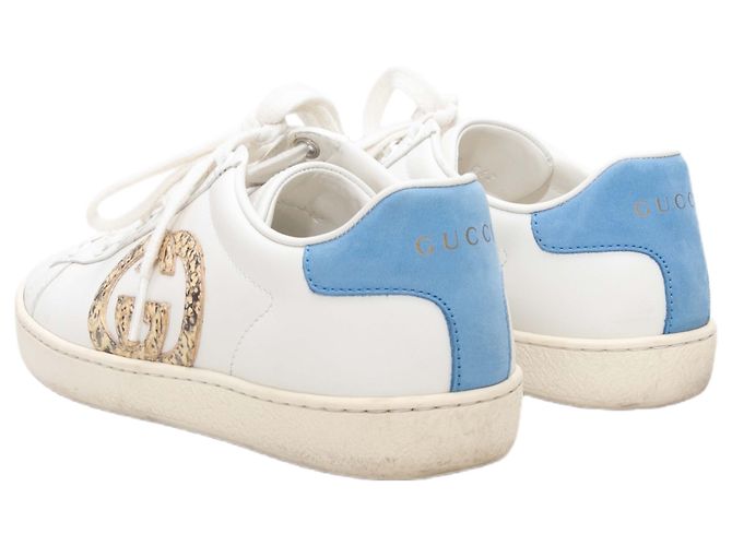 Sapatilhas baixas Gucci brancas e multicoloridas com detalhes em pele de cobra Tamanho 35 Branco - vista 4