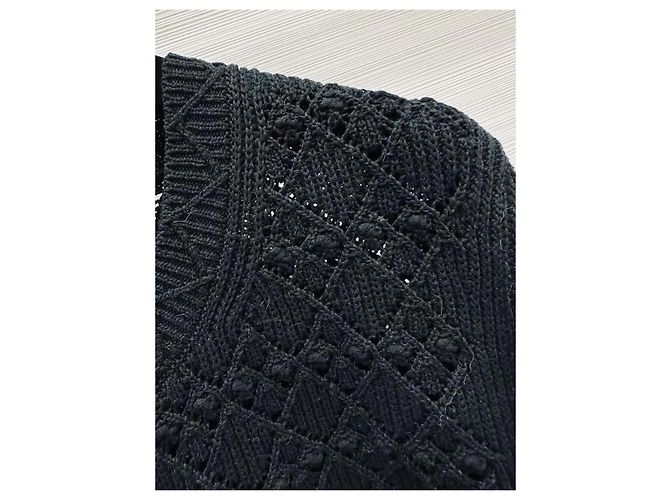 Chanel Schwarzer Strickpullover aus Baumwolle mit Cut-out Detail Gr. 38 Mehrfarben - Ansicht 3