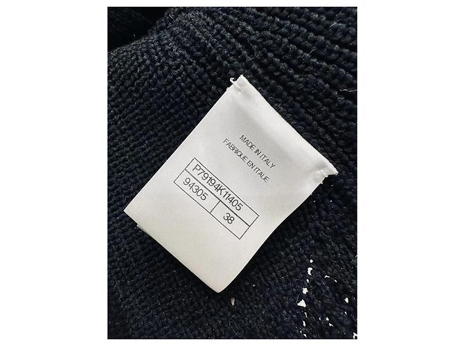 Chanel Schwarzer Strickpullover aus Baumwolle mit Cut-out Detail Gr. 38 Mehrfarben - Ansicht 6
