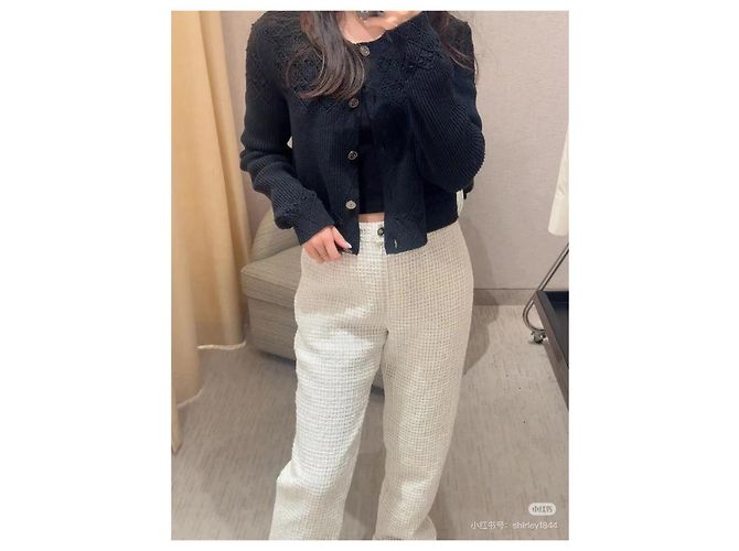 Chanel Schwarzer Strickpullover aus Baumwolle mit Cut-out Detail Gr. 38 Mehrfarben - Ansicht 9