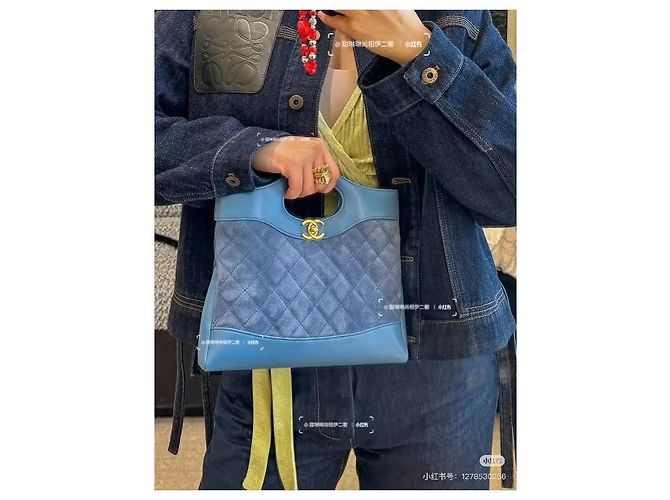 Chanel 31 Handtasche Navy Wildleder Mehrfarben - Ansicht 7