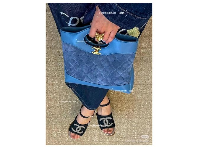 Chanel 31 Handtasche Navy Wildleder Mehrfarben - Ansicht 9
