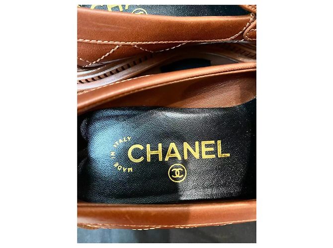 Chanel Ballerine in Pelle Marrone Taglia 35.5 Multicolore - vista 5