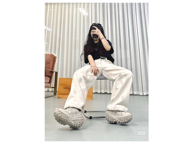 Pantalones Balenciaga de denim blanco Multicolor - vista 9