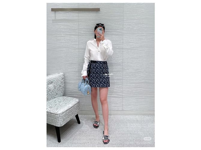 Autre Marque Dior Hose Navy aus Polyester Mehrfarben - Ansicht 8
