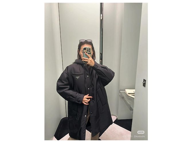 Cappotto Prada in cotone taglio oversized Multicolore - vista 7