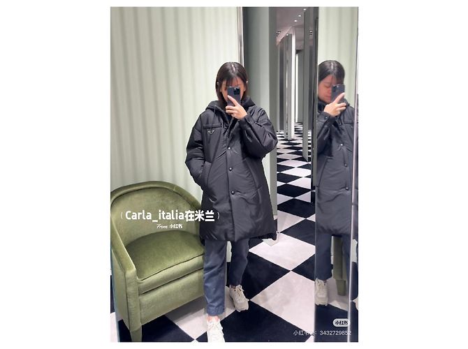 Cappotto Prada in cotone taglio oversized Multicolore - vista 8
