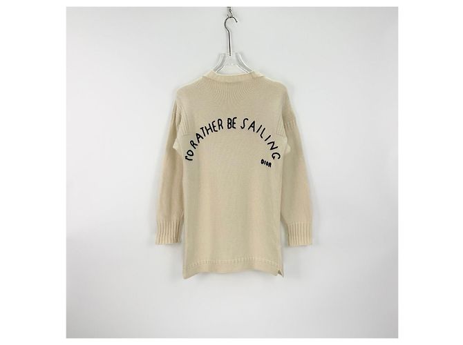 Autre Marque Dior Strickpullover aus weißer Wolle mit Stickerei Mehrfarben - Ansicht 4