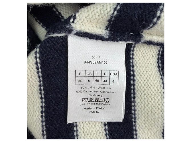 Autre Marque Pull Dior en cachemire rayé avec détails brodés Multicolore - vue 6
