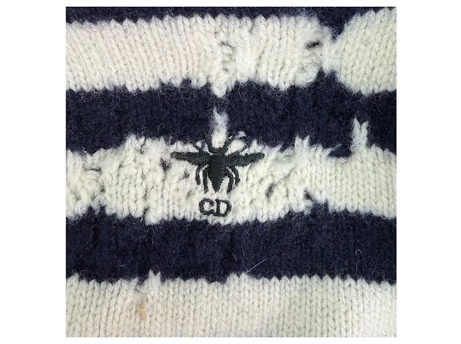 Autre Marque Pull Dior en cachemire rayé avec détails brodés Multicolore - vue 7