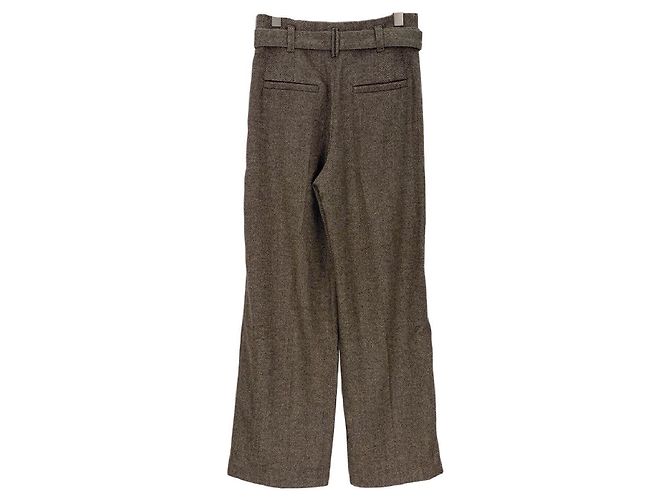 Pantalones Burberry de lana marrón con cinturón Multicolor - vista 2