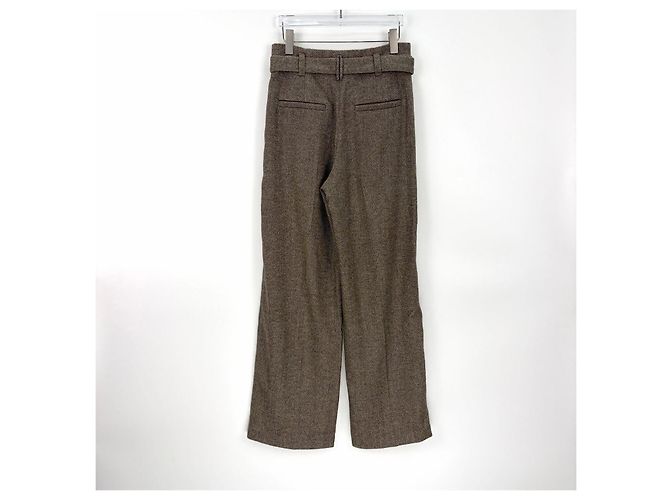 Pantalones Burberry de lana marrón con cinturón Multicolor - vista 4