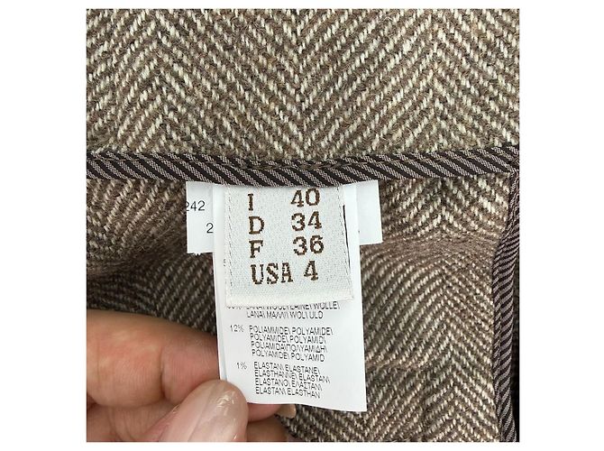 Pantalones Burberry de lana marrón con cinturón Multicolor - vista 6