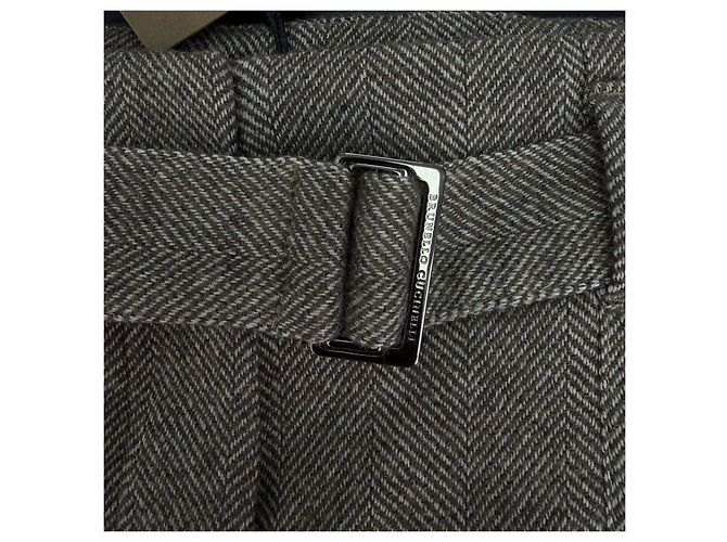 Pantalones Burberry de lana marrón con cinturón Multicolor - vista 8