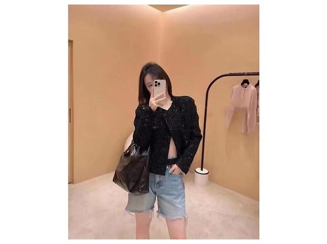 Chanel Black Tweed Double Breasted Jacket Multiple colors - view 8