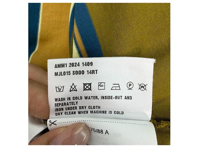 Top Miu Miu a Righe in Cotone Giallo a Manica Lunga Multicolore - vista 7