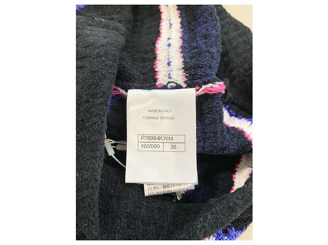 Gonna Chanel a righe in cotone viola Taglia 38 Multicolore - vista 4