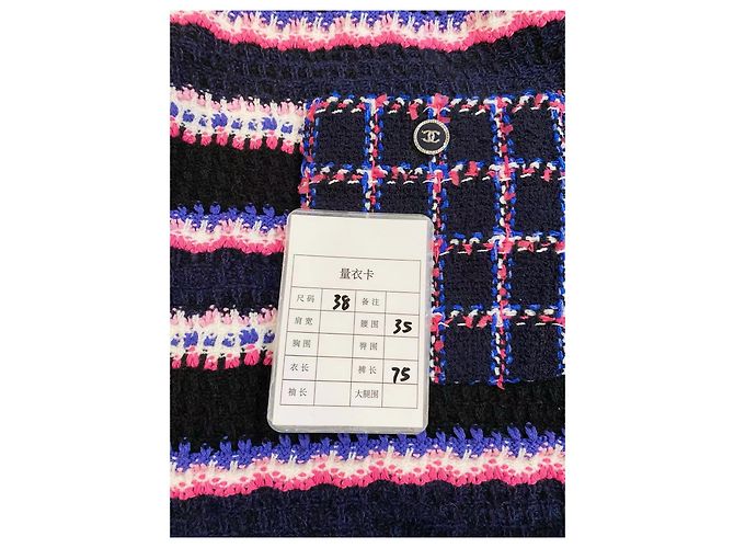 Gonna Chanel a righe in cotone viola Taglia 38 Multicolore - vista 5