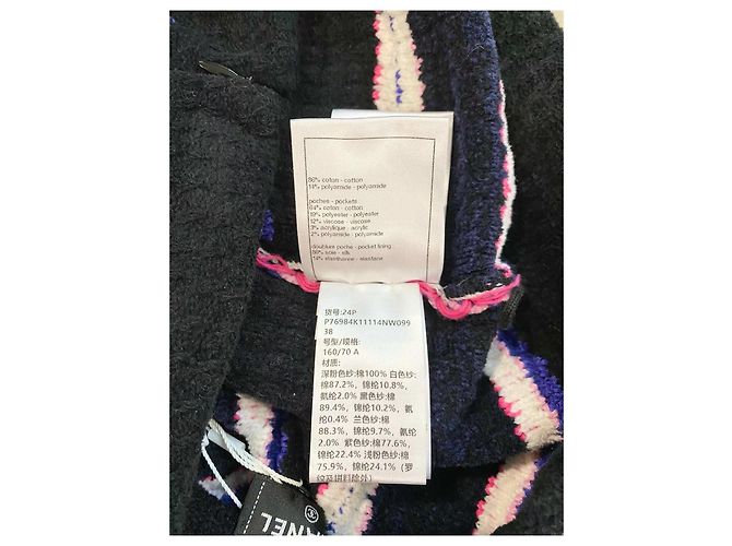 Gonna Chanel a righe in cotone viola Taglia 38 Multicolore - vista 6