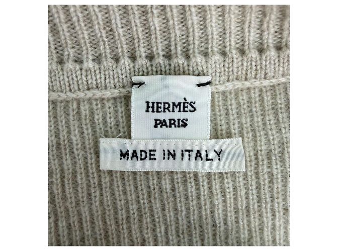 Abito Hermès in cashmere ecru Multicolore - vista 5