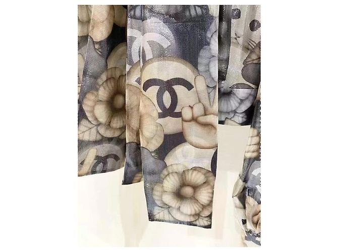 Chanel Seiden Oberteil Chair Show mit Logo Mehrfarben - Ansicht 4