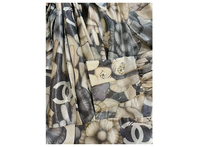 Chanel Seiden Oberteil Chair Show mit Logo Mehrfarben - Ansicht 6