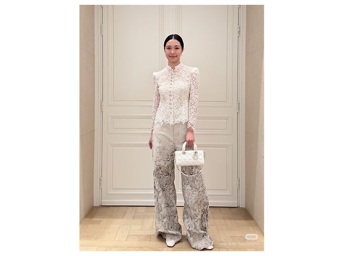 Autre Marque Pantalones Dior Ecru con Estampado de Algodón Talle Alto Multicolor - vista 8