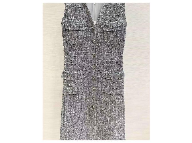 Top Chanel de Tweed Cinza Multicor - vista 2