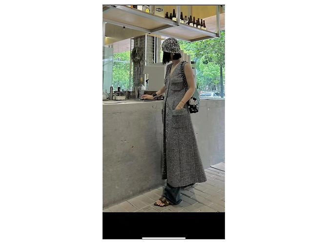 Top Chanel de Tweed Cinza Multicor - vista 6