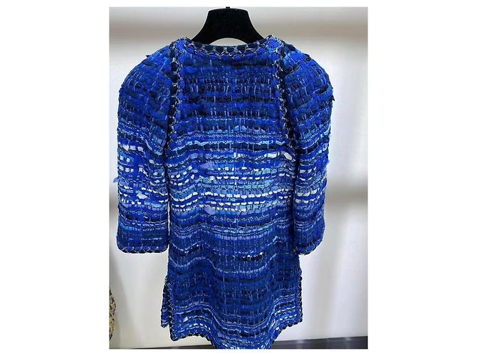 Chanel Greece series Tweed Jacke Navy Größe 34 Mehrfarben - Ansicht 4
