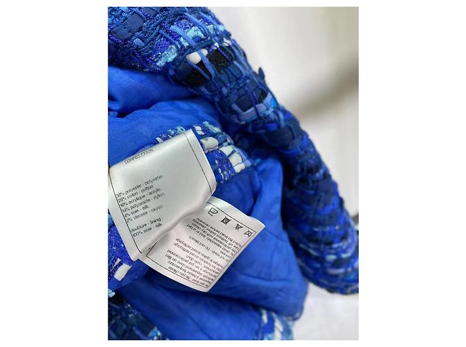 Chanel Greece series Tweed Jacke Navy Größe 34 Mehrfarben - Ansicht 8